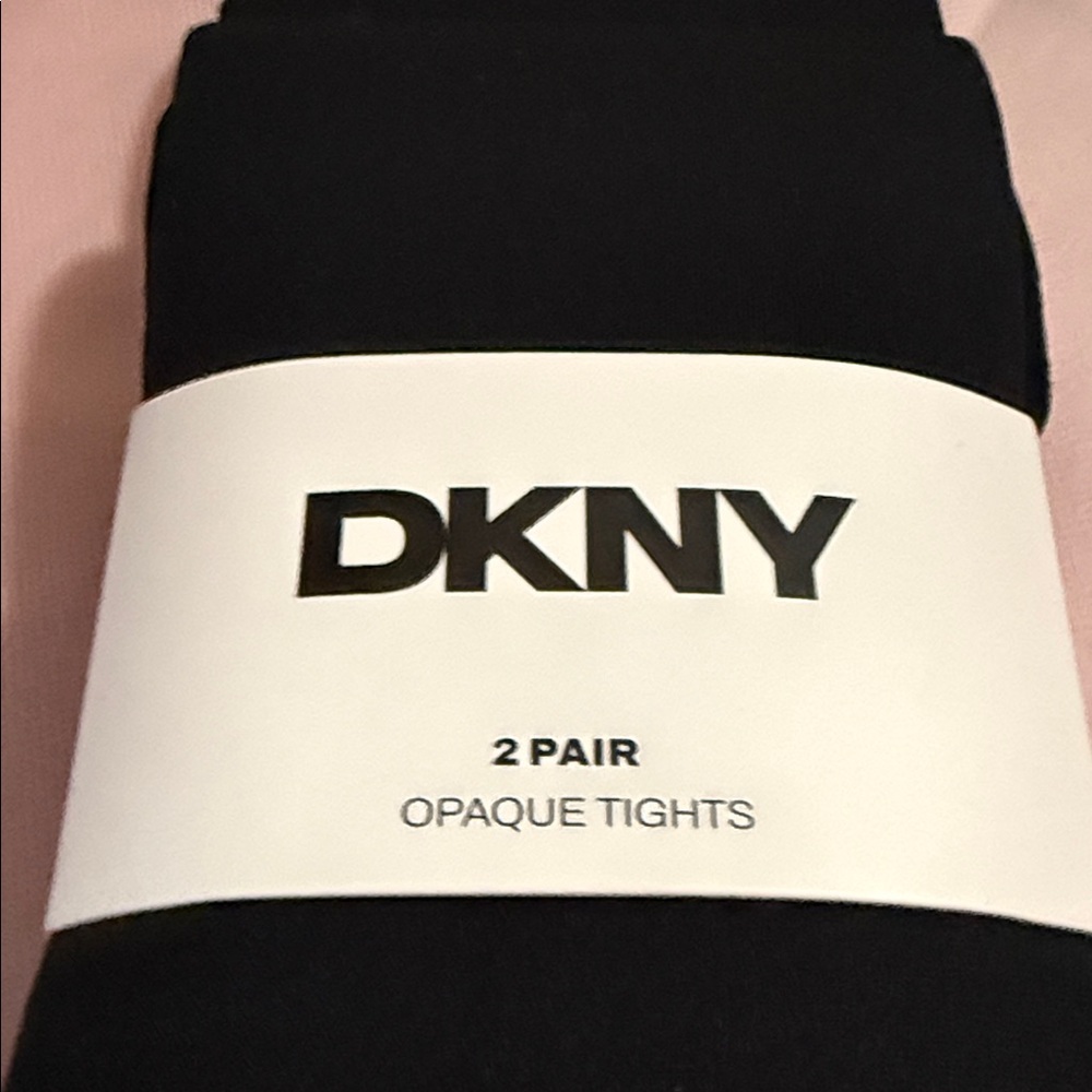 DKNY Black Opaque Tights - 2 Pack